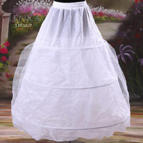 [TOKO TERPERCAYA] ROK PENGEMBANG GAUN PETTICOAT A-LINE PUTIH 3 RING 1 LAYER LPC007