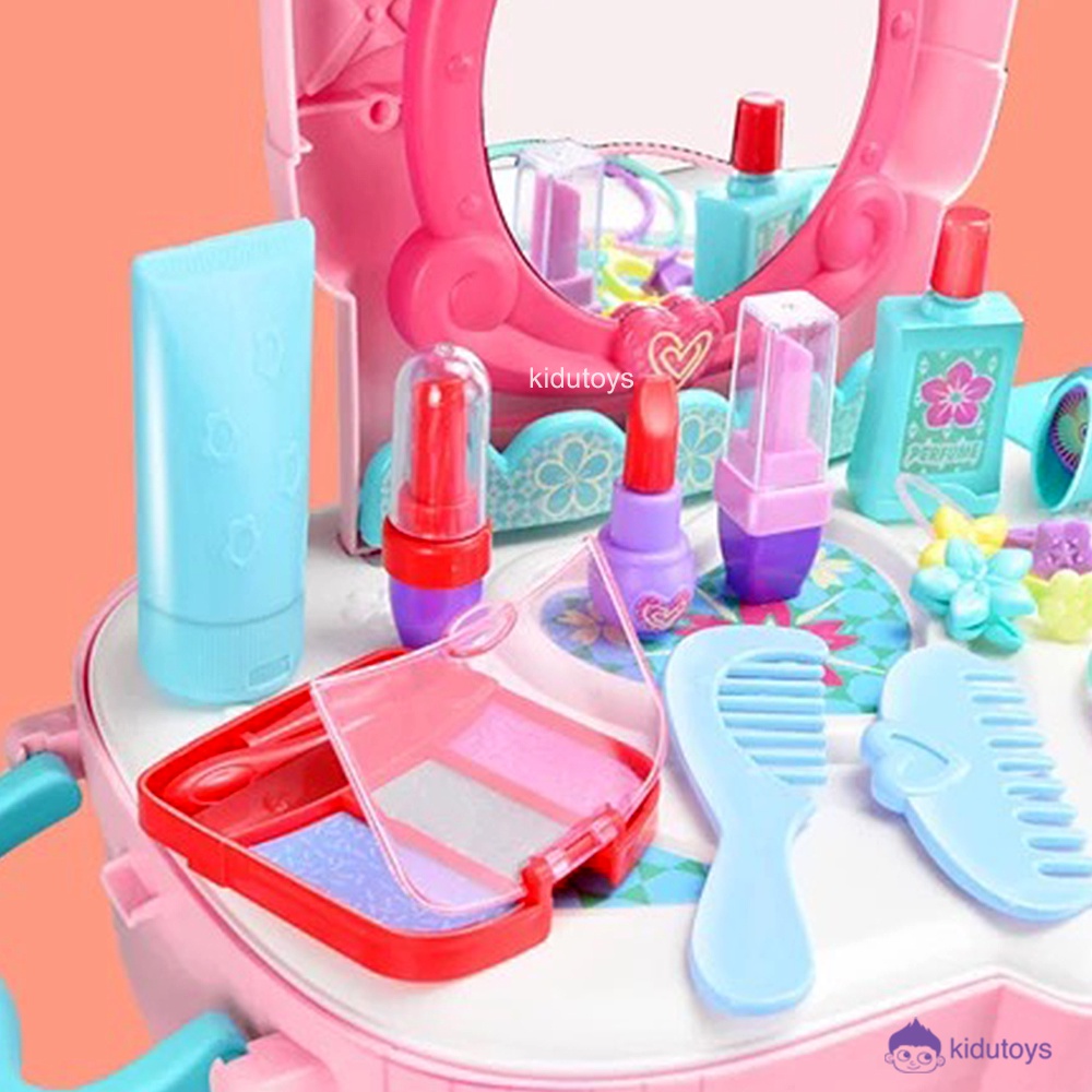 Mainan Anak Perempuan Dandan Make Up Tas Sekolah / School Bag Cute Dresser Make Up Kidu Toys