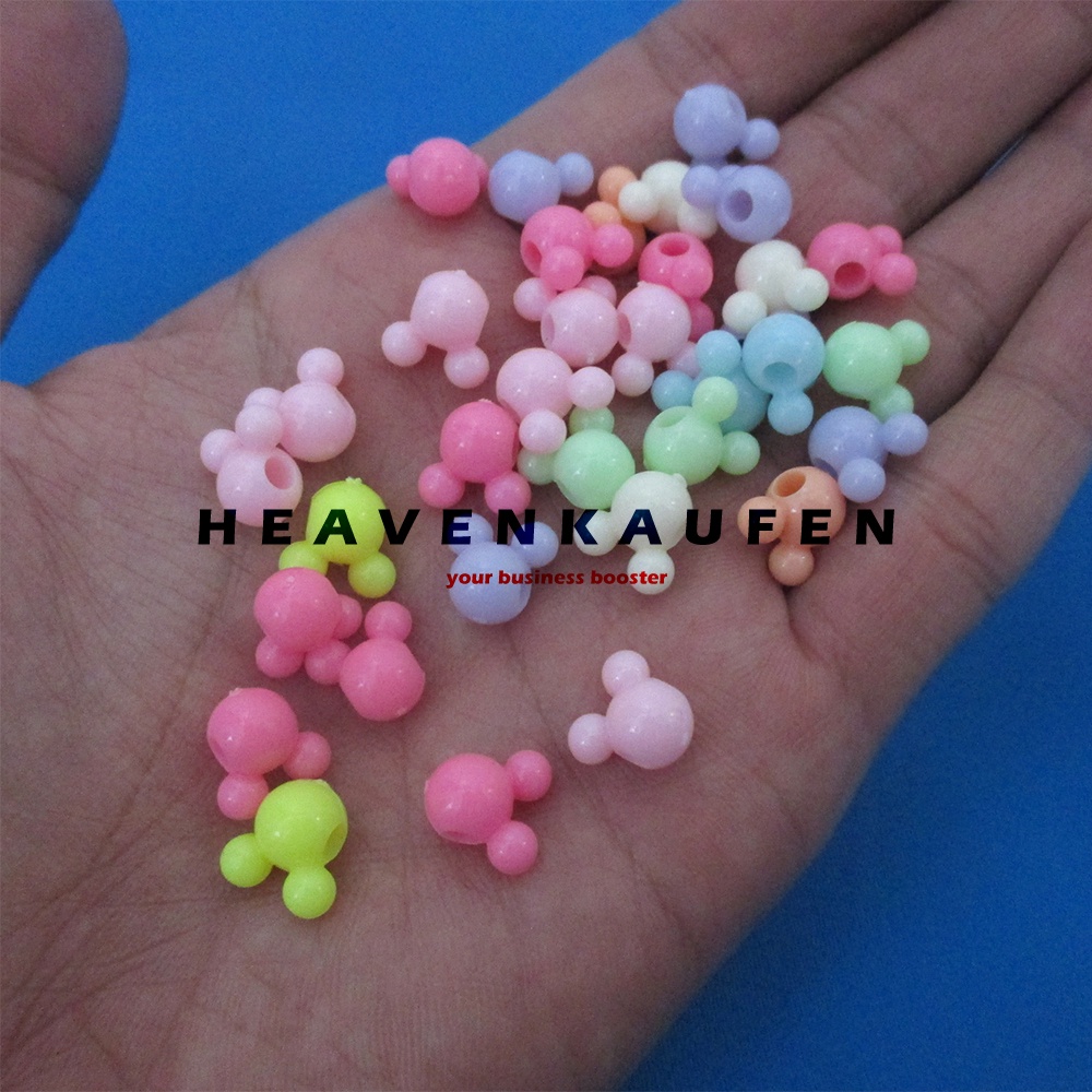 Manik Manik Beads Mouse Kecil 6 mm Diameter Lubang 2 mm Mix Warna Per Pack isi 50 Pcs