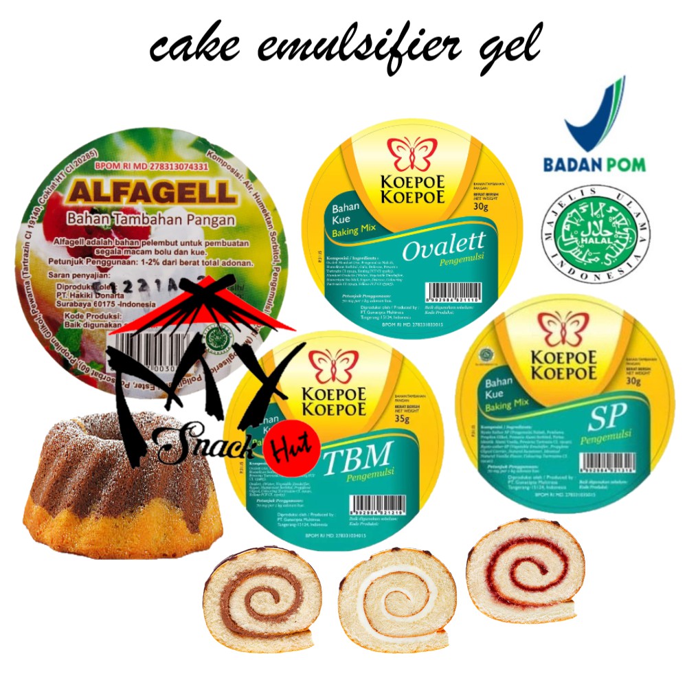 CAKE EMULSIFIER - SPONGE ROLL BOLU KUKUS GEL ALFAGELL KUPU KOEPOE SP SONTAN OVALET TBM YELLOW KUNING