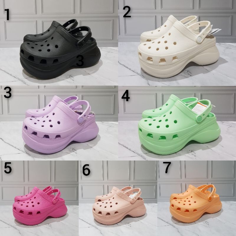 Sandal Crocs Classic Bae Clog Wanita 7Cm Full Karet / Sandal Wanita / Sandal Model Tinggi