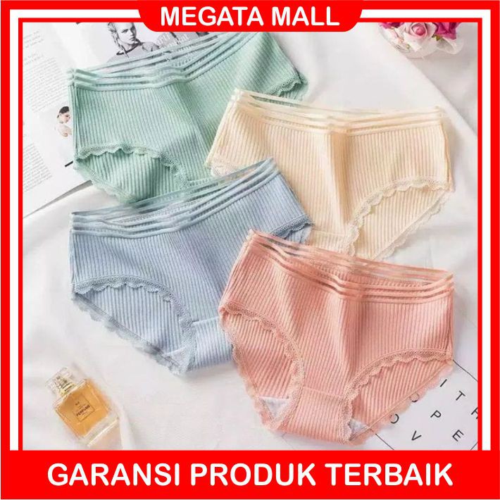 ♫ Megata ♫ A029 Celana Dalam Wanita Bahan Katun Pakaian Sexy Fashion Korea Import Murah Jakarta