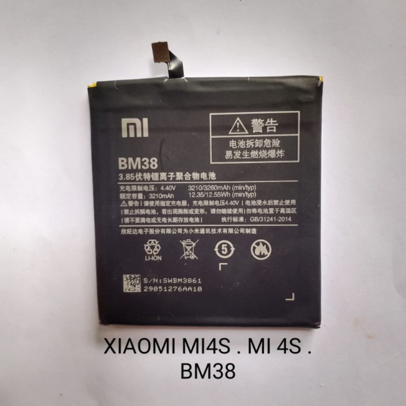 Baterai Xiaomi BM38 BM 38 Mi4S .Mi 4S battery batre baterei batere batrei