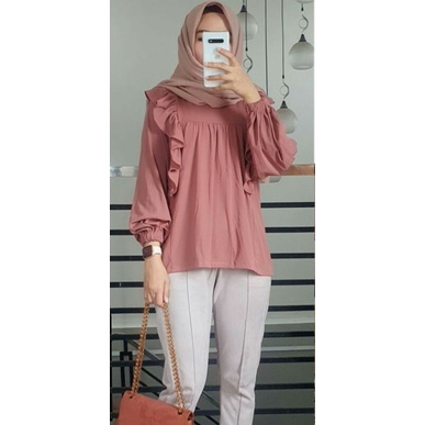 atasan blouse rufle-baju atasan wanita