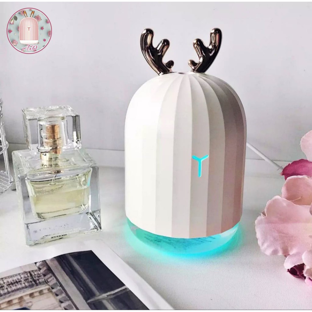 Diffuser Aromatherapy Essential Oil / Air Humidifier / Pelembab Ruangan-PUTIH-RUSA