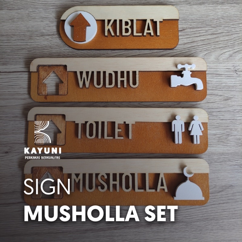 (SATUAN) HOME DECOR SIGN MUHOLLA TOILET WUDHU KIBLAT PENUNJUK ARAH KHUSUS ECER