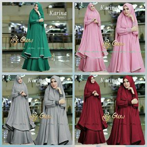 Promo DRESS GAMIS KARINA MUSLIMAH GAMIS MURAH DRESS MURAH SET GAMIS CARDI SYARI Berkualitas