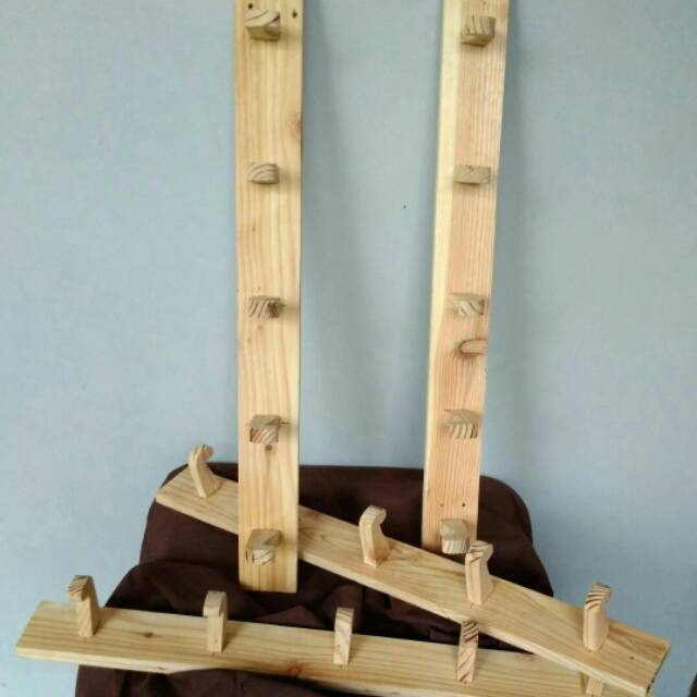 Gantungan baju kayu / Gantungan baju kayu hook / Gantungan baju kayu jati belanda