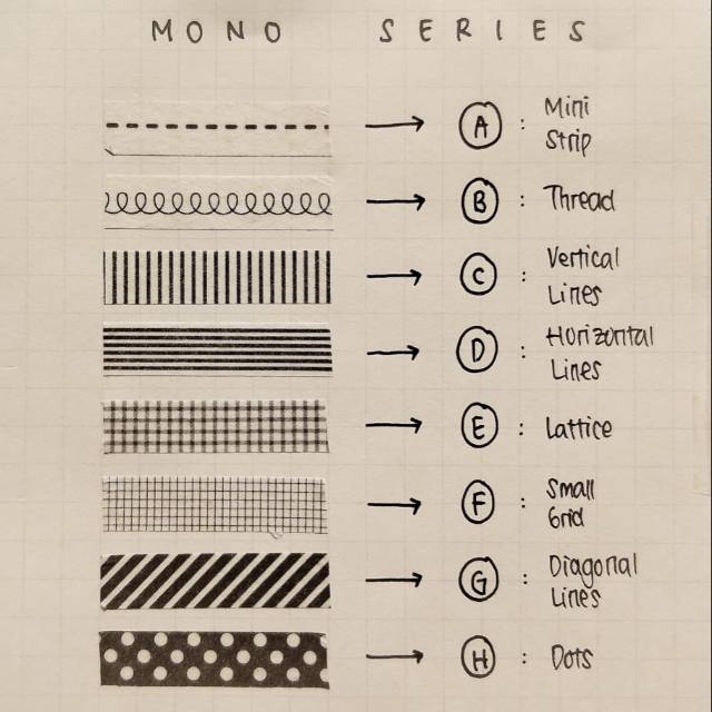 

WASHI TAPE MONO SERIES Share 50cm & 1meter Travel Size