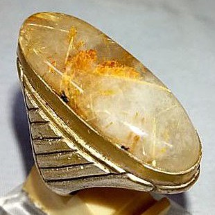 batu cincin kecubung rambut emas natural