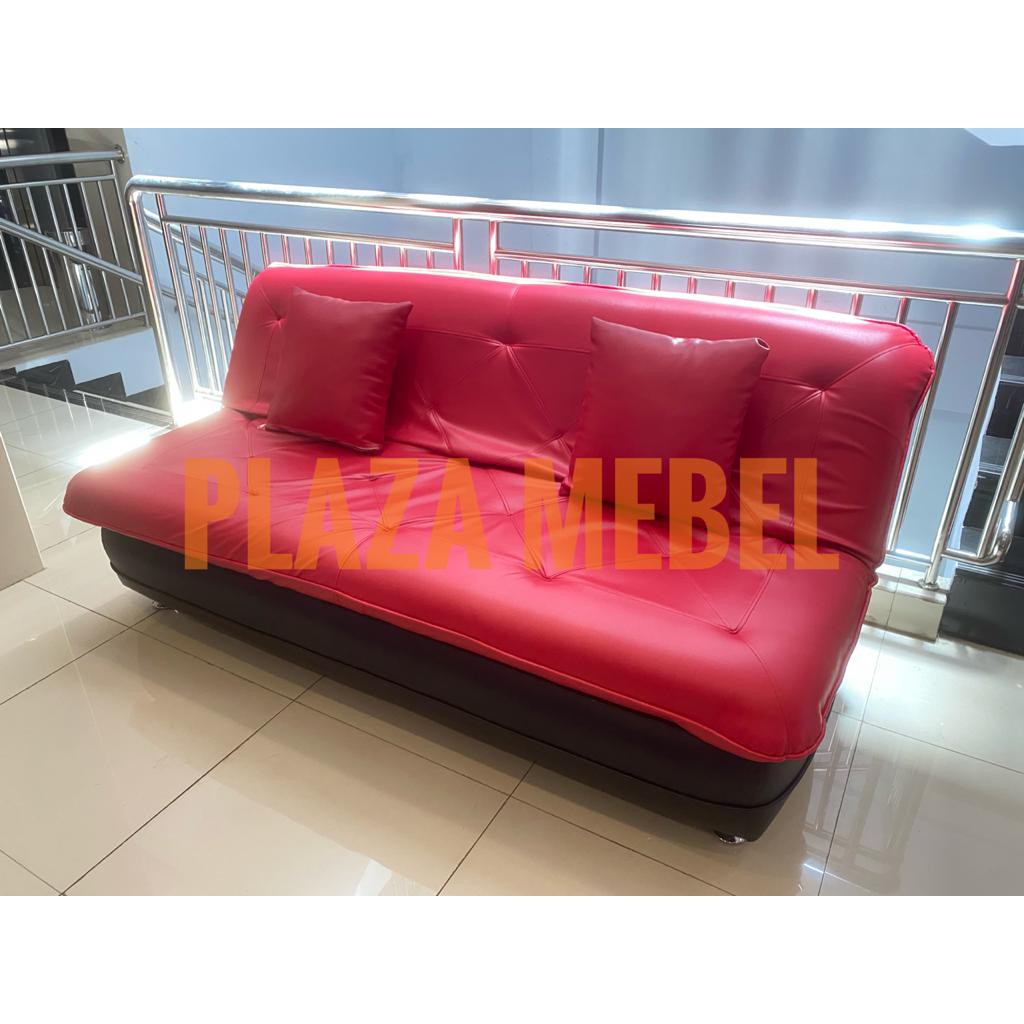 Sofa Bed Procella Gensuke Merah Hitam / Cream TEBAL Cantik Mewah
