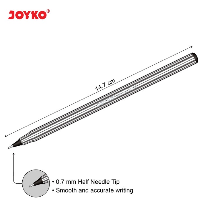 

TULIS-ALAT- BALL PEN / PULPEN / PENA JOYKO BP-249 / 12 PCS / LINO / 0.7 MM - BLACK -ALAT-TULIS.