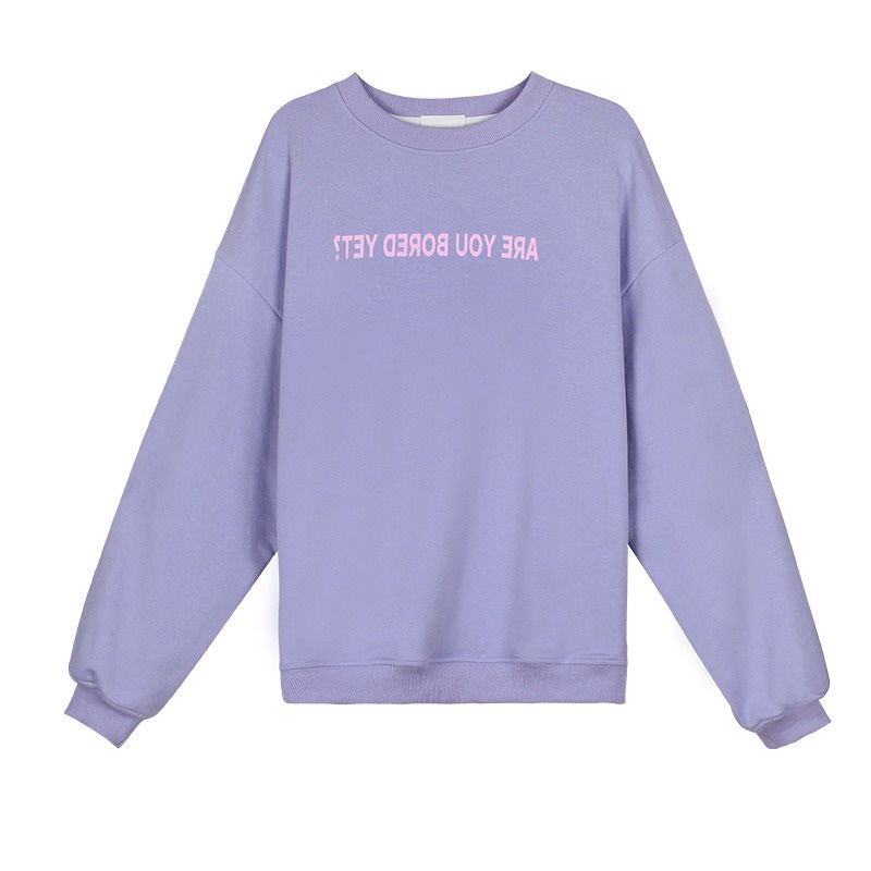 ARE YOU BORED Basic Sweater Crewneck Remaja Wanita Style Korea NR