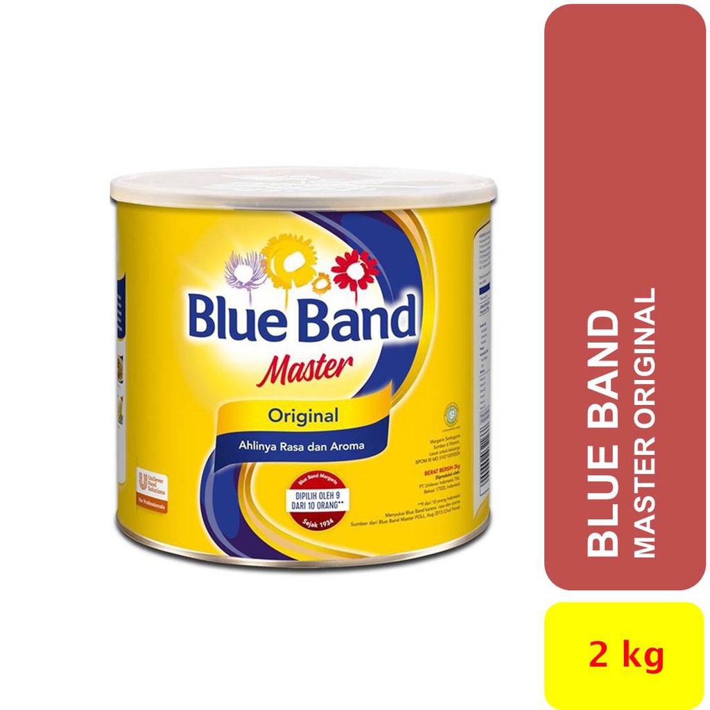 

Margarine Master kemasan Kaleng 2 kg merk BLUE BAND