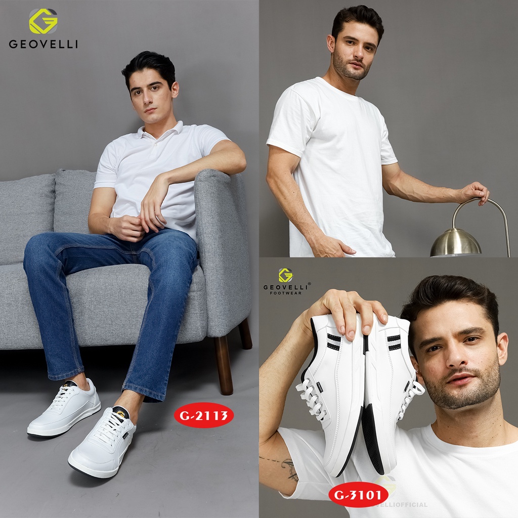 GEOVELLI Shoes | Sepatu Pria Putih Sepatu Sneakers Laki-laki Kekinian Sepatu Casual Sepatu Cowok-2