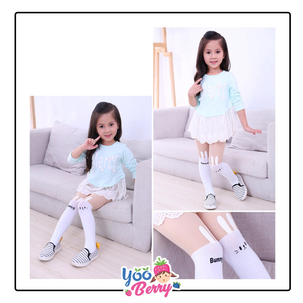 YooBerry Kids Pantyhose Stocking Legging Anak Perempuan White Rabbit Berry Mart