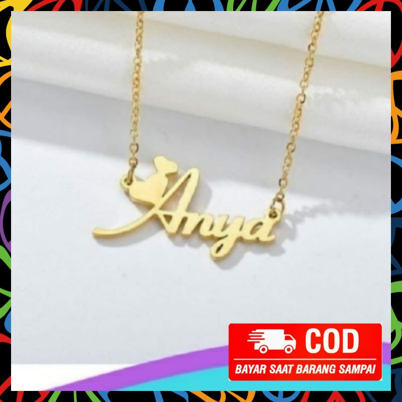 kalung nama titanium anti karat kalung nama titanium kalung nama anak