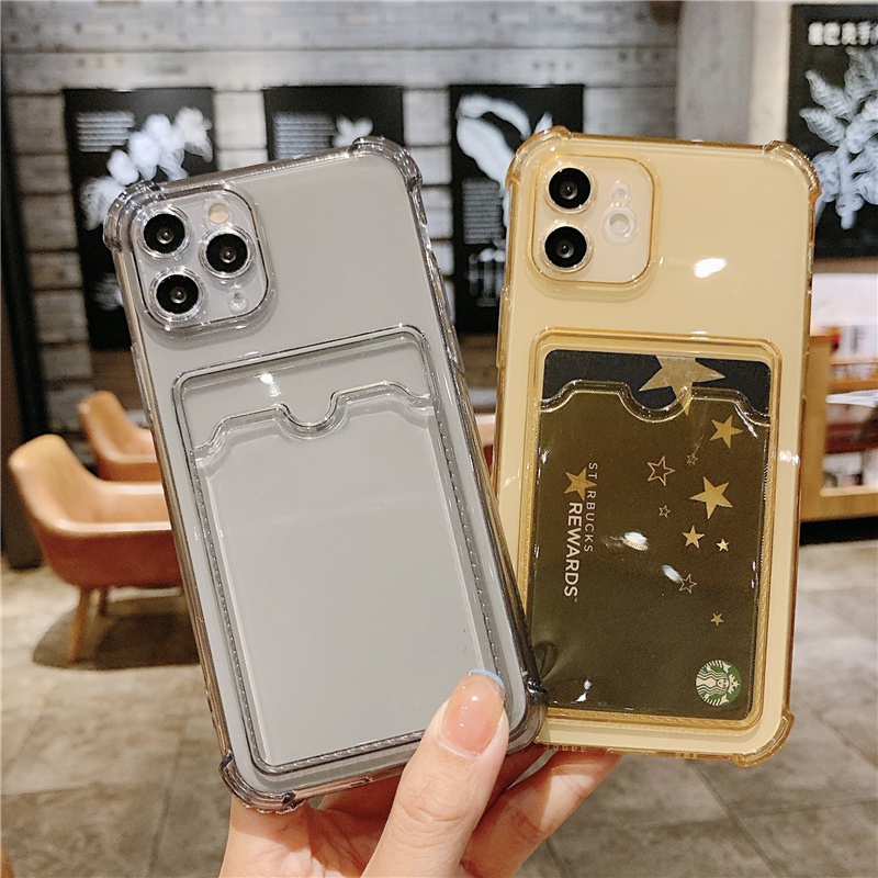 Casing Samsung A53 A14 A04 A04E A33 A23 A73 5G A32 Shockproof Dompet Card Holder Case Samsung A12 A10s A22 A2 A52 M22 M32 F22 A52s Warna Warni Transparan Lembut TPU Cover