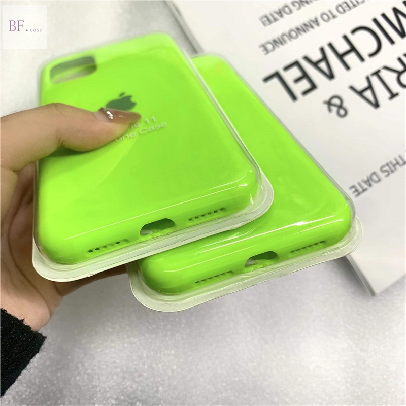 Soft Case Silikon Desain Logo Warna Hijau Fluorescent Untuk Iphone 11 12 13 Pro Max 6 7 8 Plus X Xs Xr Xsmax Se2 2020 12pro