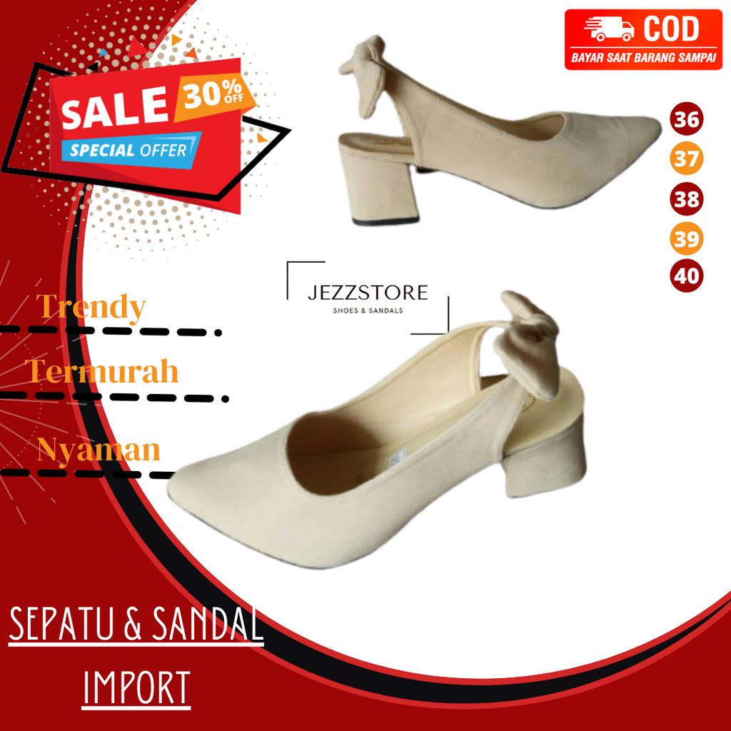 JS22 Sandal Ibu Kondangan pesta Sendal Wanita Cantik Jinjit Kekinian Lebaran Terbaru Hihg heels