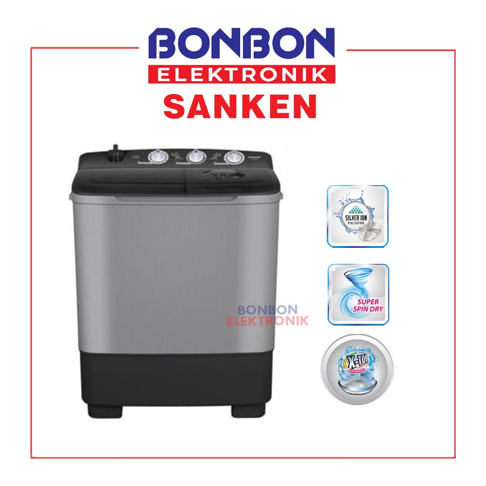 Sanken Mesin Cuci 2 Tabung 7.5KG TW-8827 / TW8827 / TW 8827 EGY