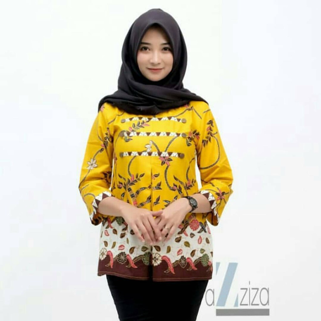 blus batik wanita atasan batik wanita batik kerja modern blus ranukumolo2