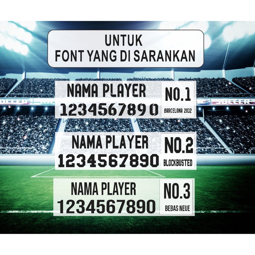 Request sablon nama nomor nama pb/team/club nama sponsor logo dan lain lain