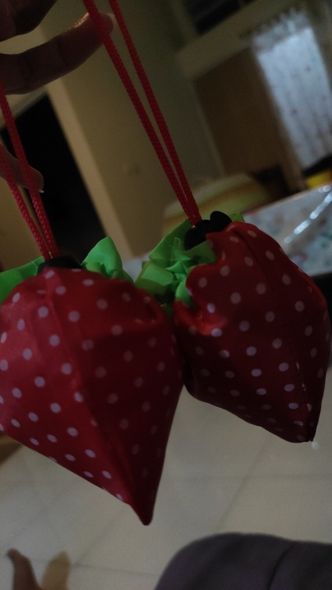 Tas Lipat Kantung Belanja Serbaguna Bentuk Strawberry | Shopping Bag Murah Jakarta Pink Ungu Biru