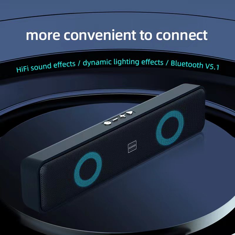 HUOREI F30 Speaker Bluetooth Double speaker HIFI Sound with Colourfull LED