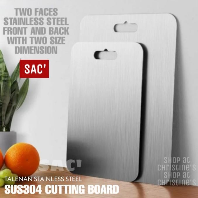 Este Cutting Board Full Stainless 304 Talenan 2 Sisi Papan Potong