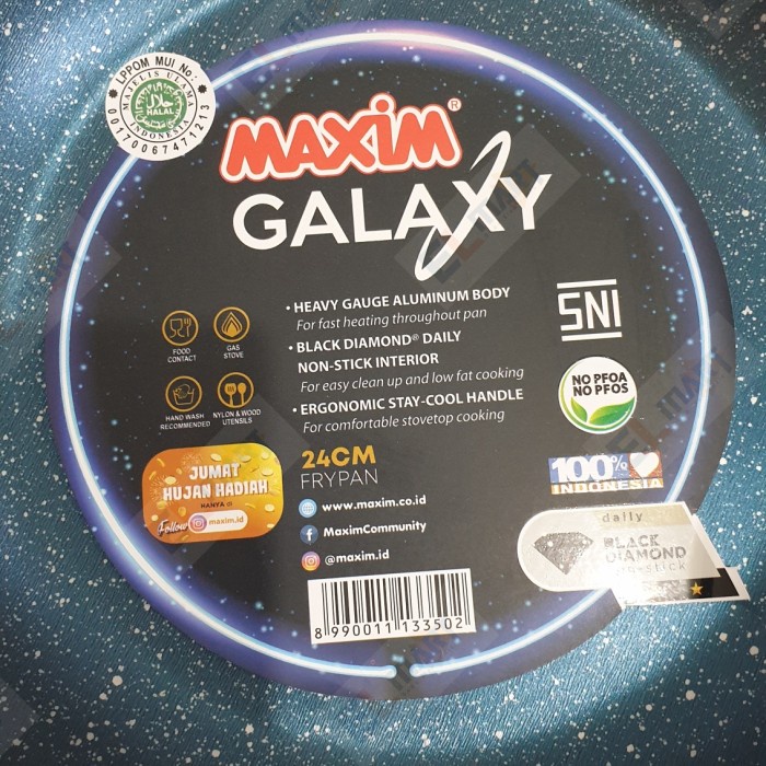 Maxim Galaxy Fry Pan 20cm 22cm 24cm 26cm Wajan Frypan Anti Lengket