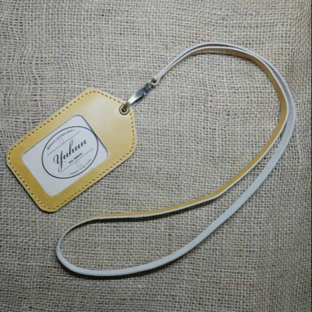

ID CARD HOLDER KULIT ASLI WARNA TAN MUDA | GANTUNGAN ID CARD | TALI ID CARD