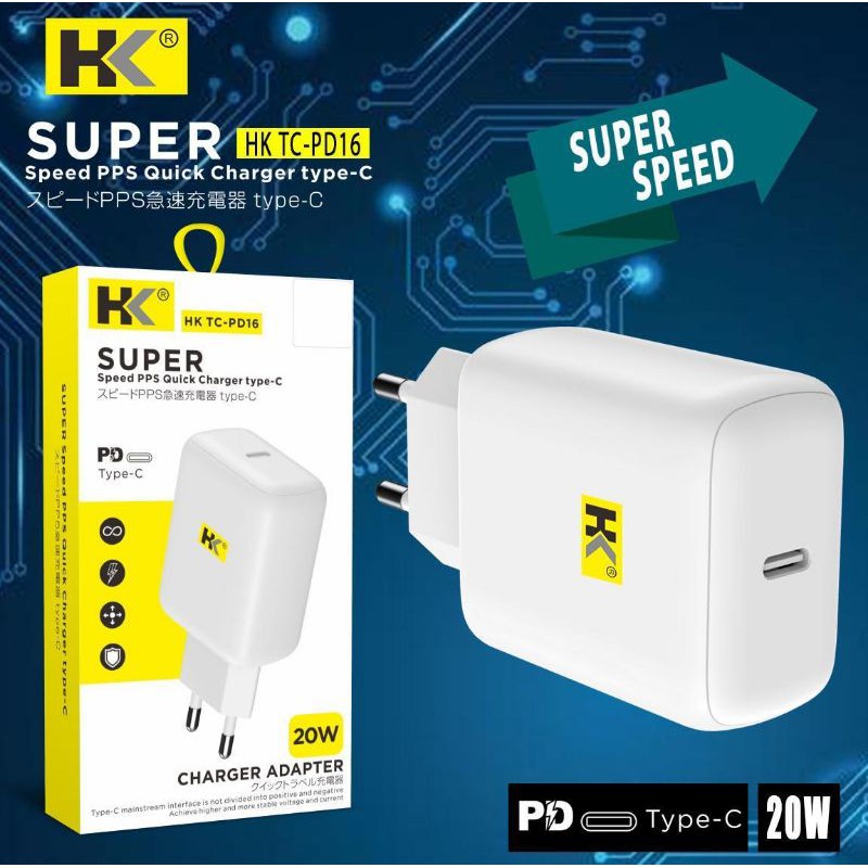 CHARGER ADAPTER PD 20W Type C QC 3.0 Fast Charging Quick Charge Power Adapter super speed P D 20 W