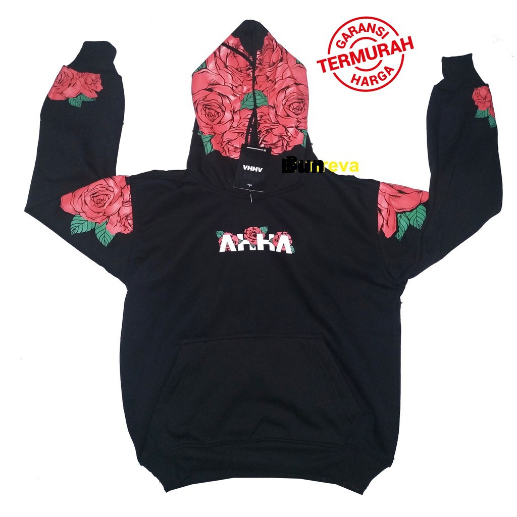 Tebal !! Sweater Hoodie AHHA Rose Putih