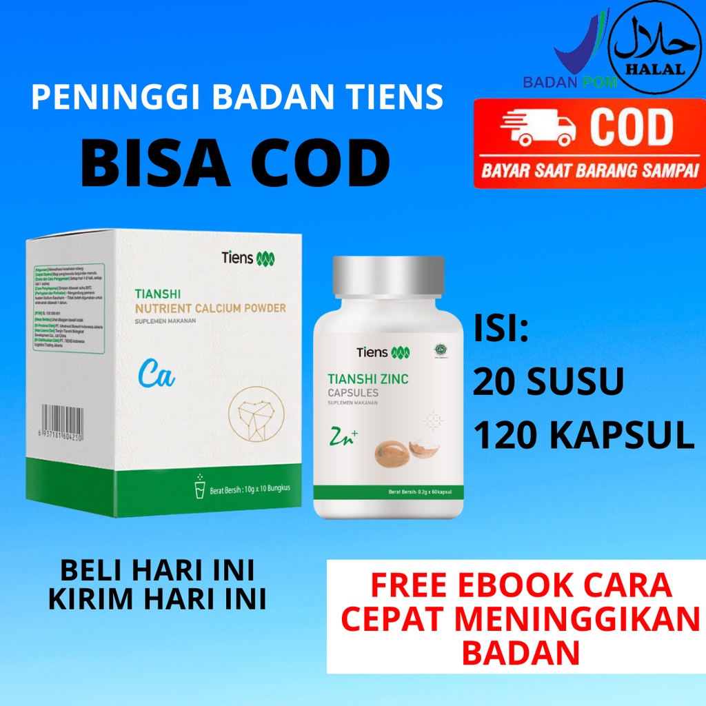 

Tiens Peninggi Badan Ampuh Ori susu Calcium dan Zinc kapsul