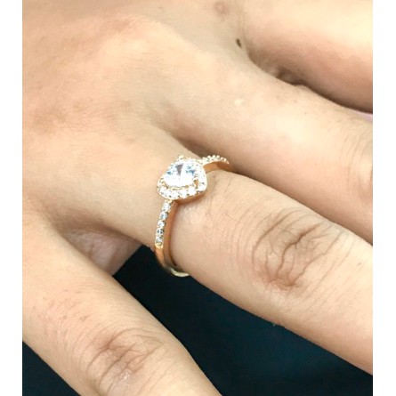 Cincin wanita / cincin permata love / replika berlian / cincin lapis emas / cincin pengganti emas