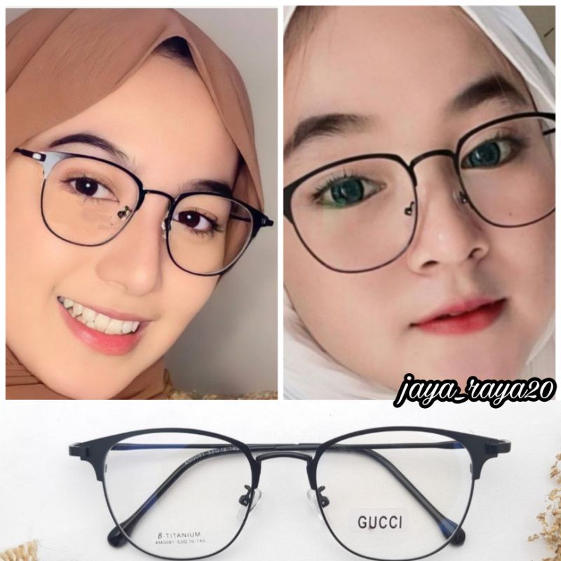kacamata 0081 Korea besi oval trendi
