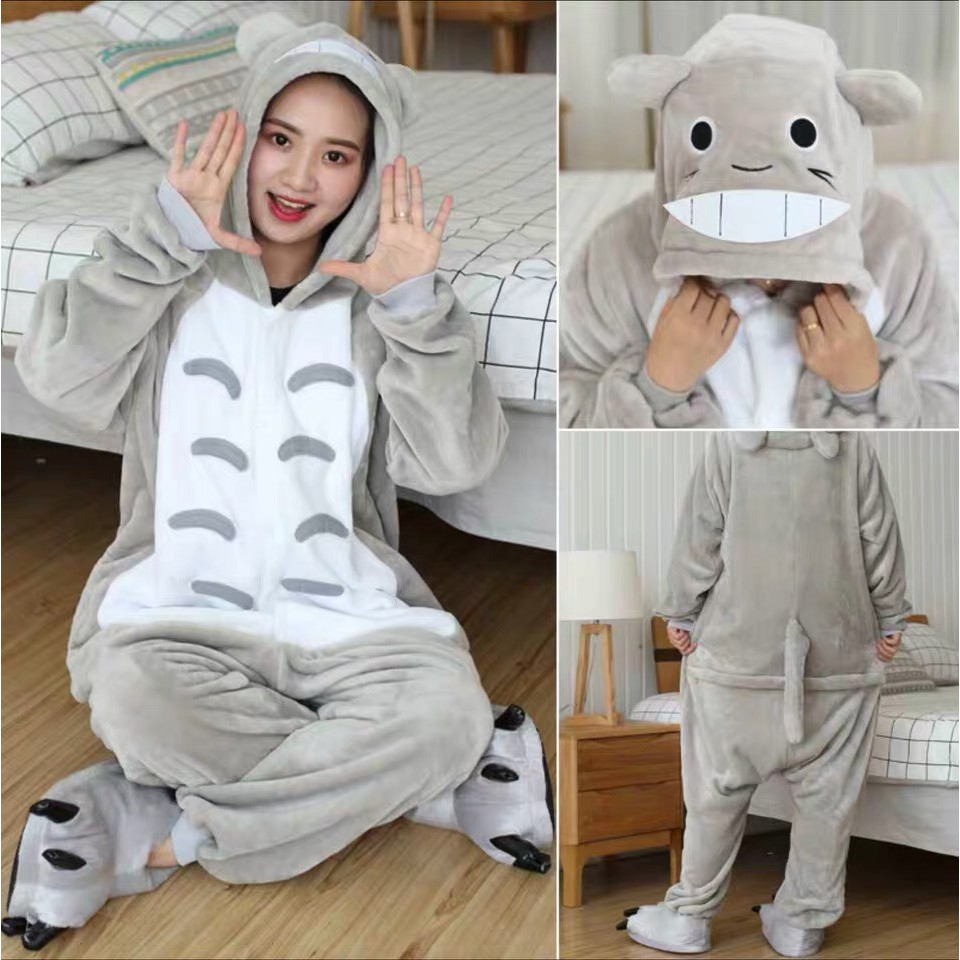 BAJU ONESIE TOTORO CAT KUCING PIYAMA KOSTUM COSPLAY DEWASA ONESIE