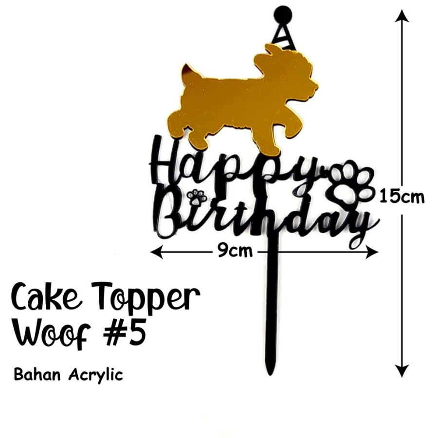 Cake Topper Topping Kue Tulisan Ultah Happy Birthday Ulangtahun Anjing