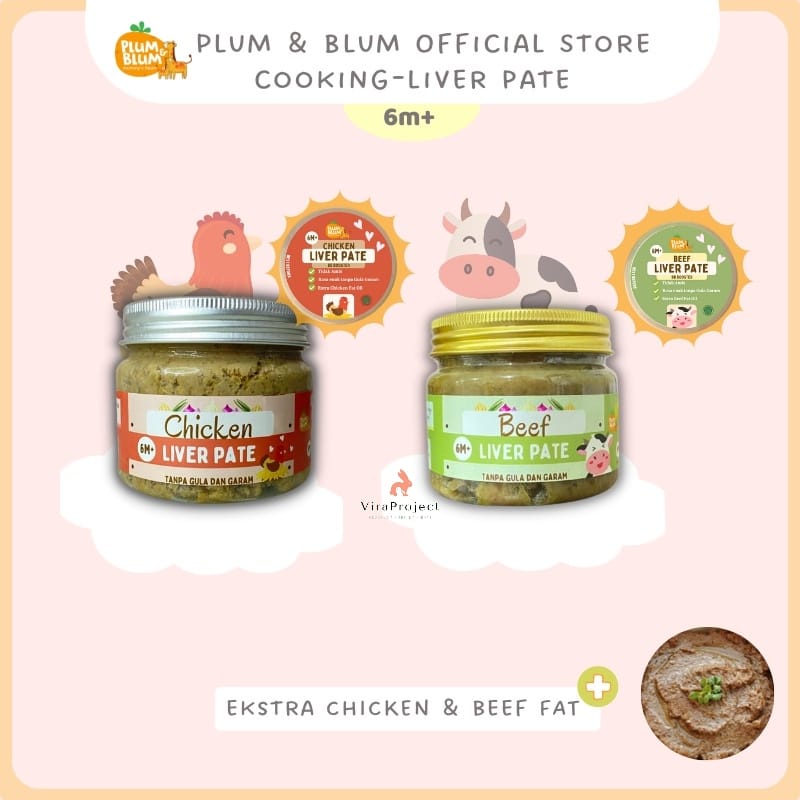 PLUM&amp;BLUM FROZEN CHICKEN/BEEF LIVER PATE - SARI PATI HATI AYAM/SAPI NO MSG 150G