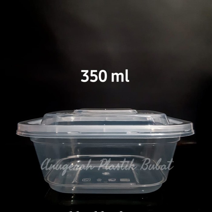 Kotak Plastik Thinwall Ukuran 350 Ml Isi 25 Pcs/ Thinwall Square 350 Ml