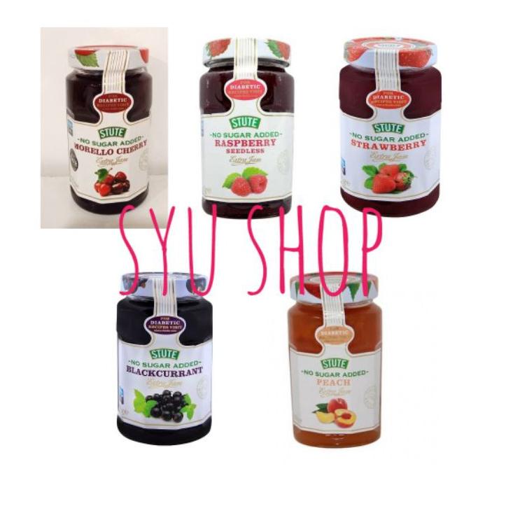

FLASH SALE Stute diabetic jam selai diet diabetes 430 gr peach cherry blackkurant raspberry strawberry buruan