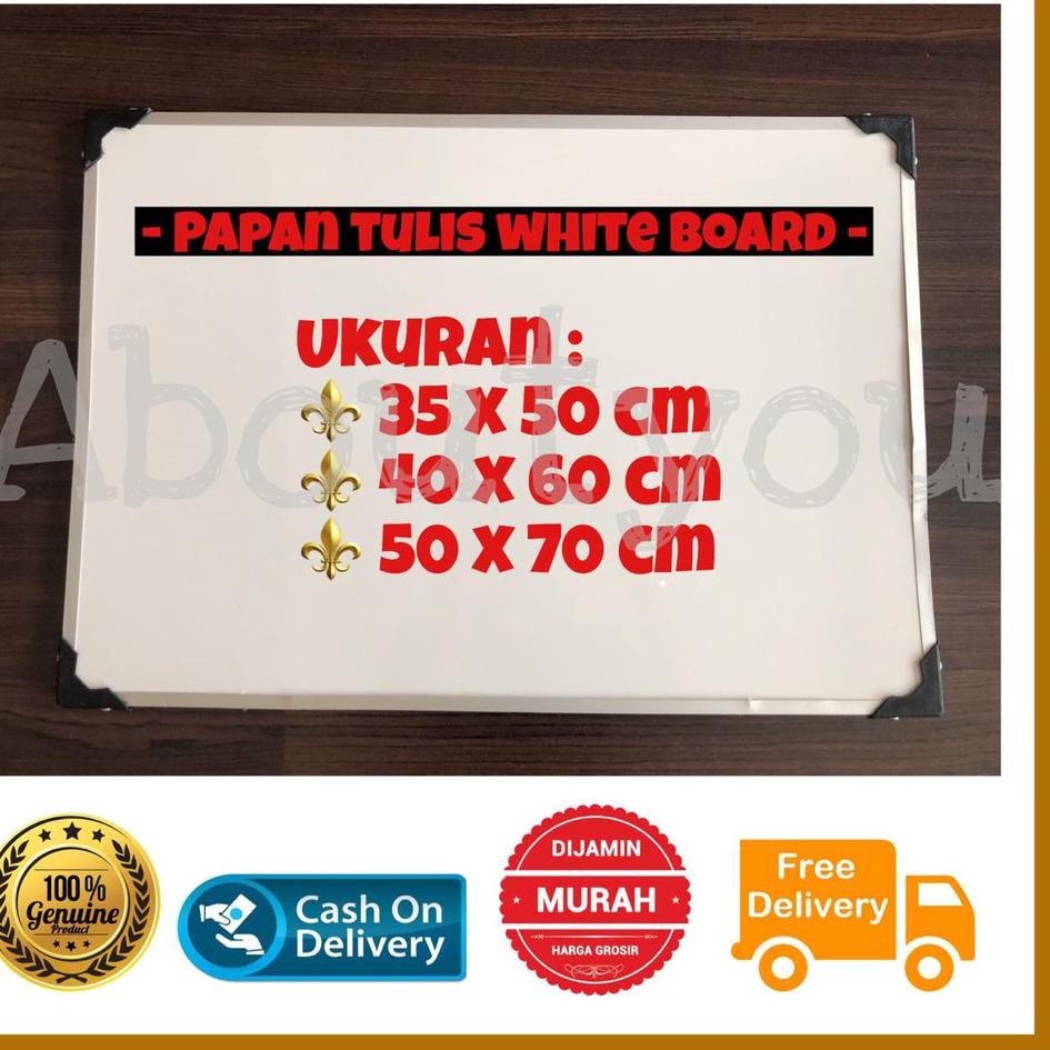 

[PRODUK W0VGR] Papan tulis White board gantung 35 x 50 cm besar DQ7
