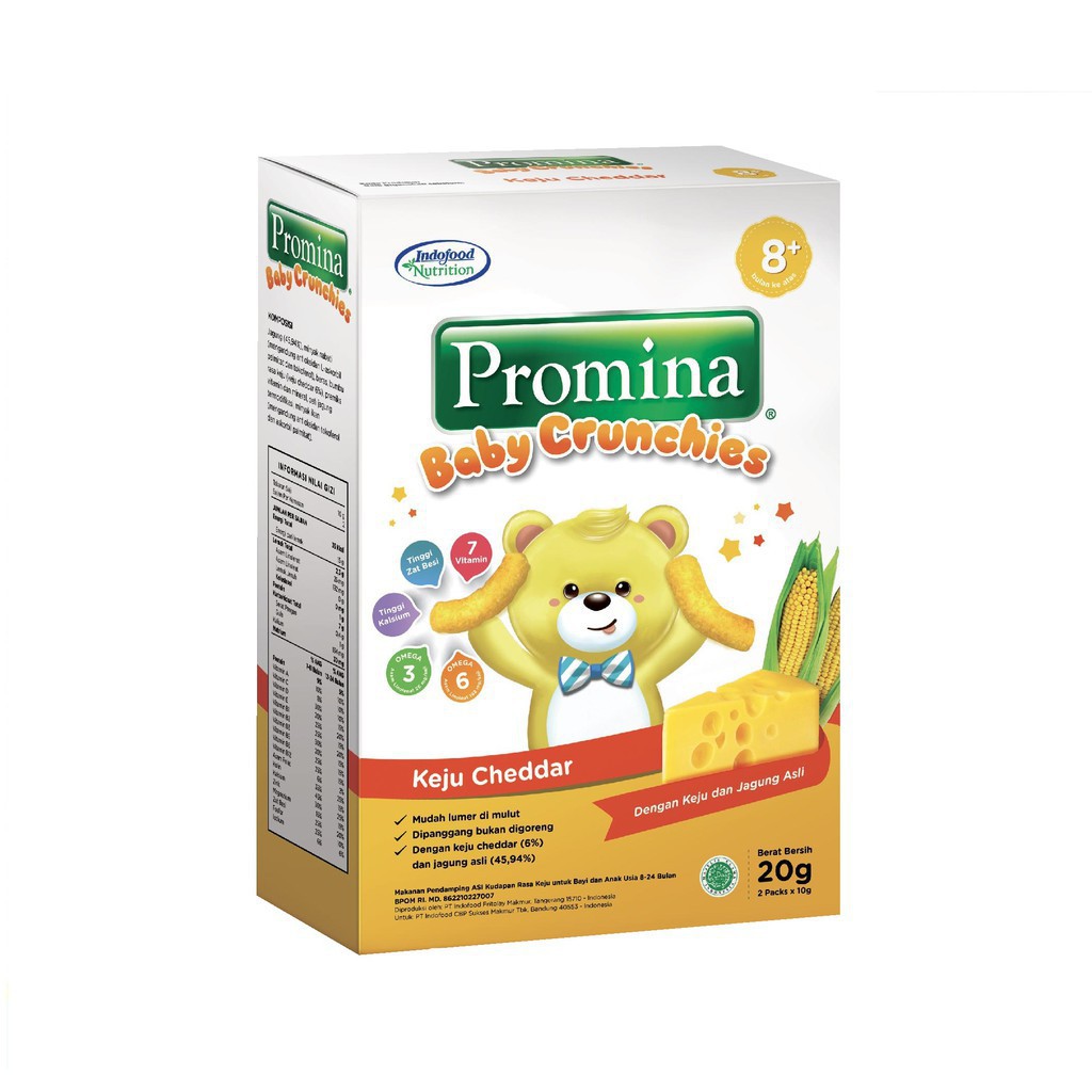 Promina Crunchies 20gr snack bayi MPASI puff keju cheddar