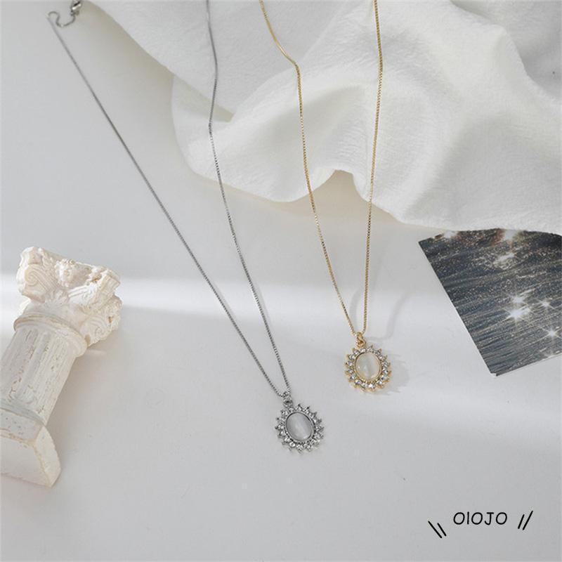 Kalung Opal Gaya Retro Untuk Hadiah Ulang Tahun Wanita ol2