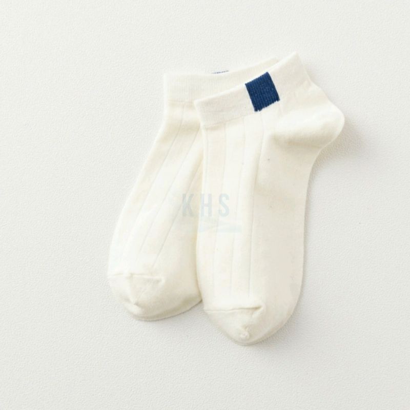 Kaos Kaki Ankle Cute Kaos Kaki Pendek Polos dan Motif Semata Kaki Murah Cute Short Socks KHS-GARIS ATAS - PUTIH