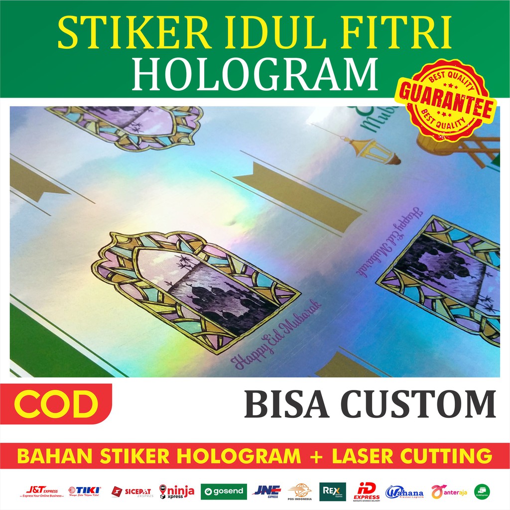 

STIKER HARI RAYA LEBARAN IDUL FITRI KEMASAN KUE LEBARAN HOLOGRAM CUSTOM / STIKER CUTTING HOLOGRAM