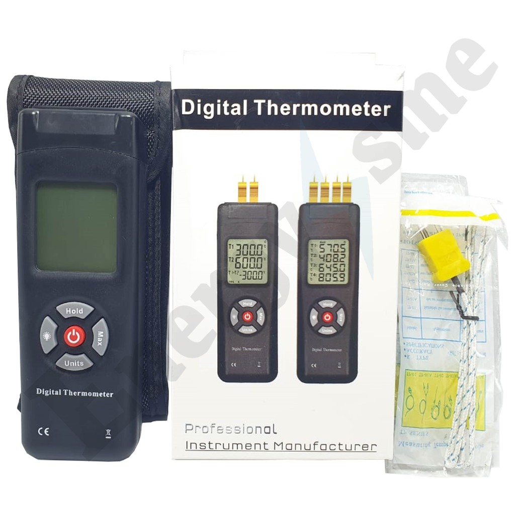 4-CHANNEL TIPE K THERMOCOUPLE DIGITAL LCD THERMOMETER DATA HOLD