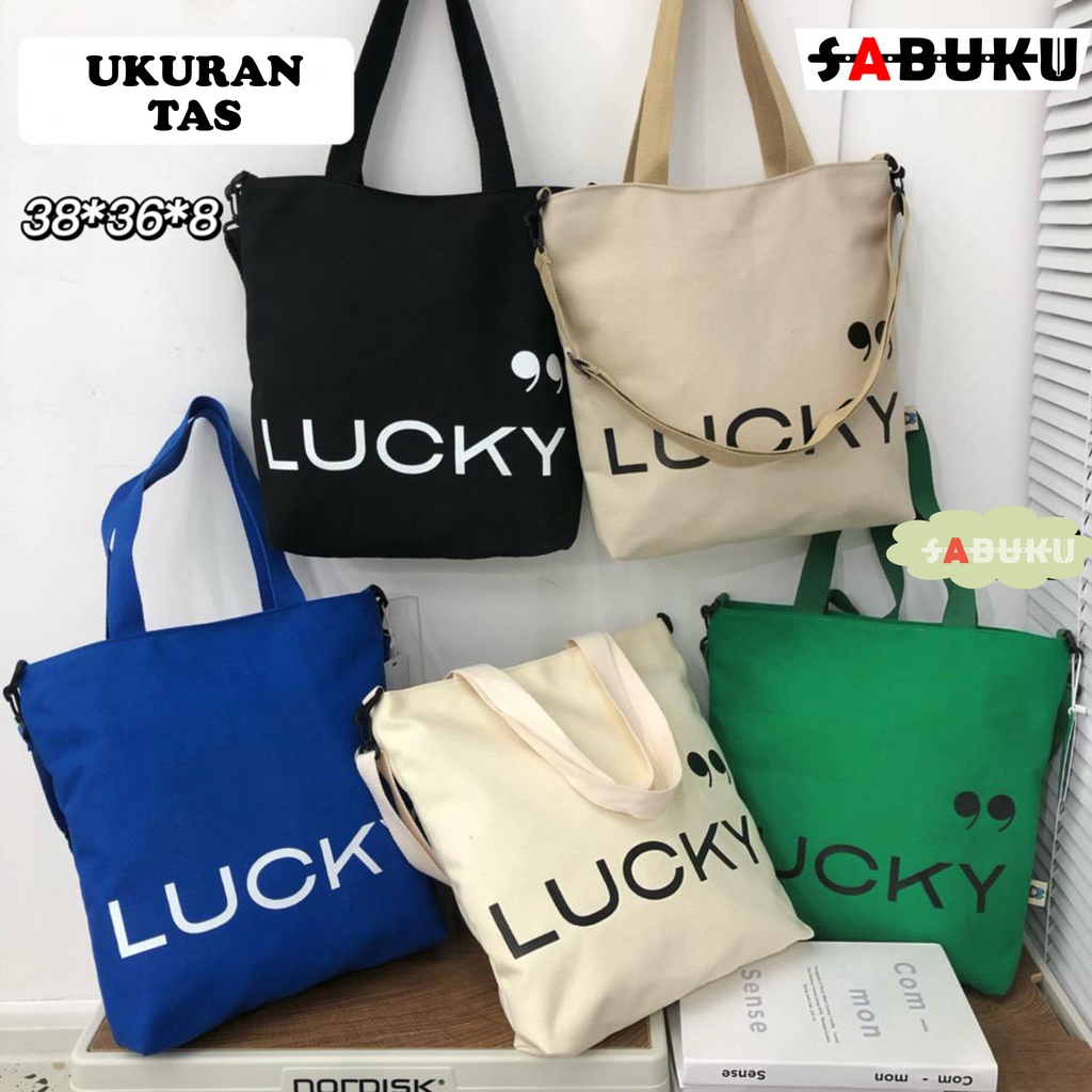 Tas Tote Bag Wanita Pria Bahan Kanvas Resleting Pria Wanita Remaja Tote Bag fashion Korean -263