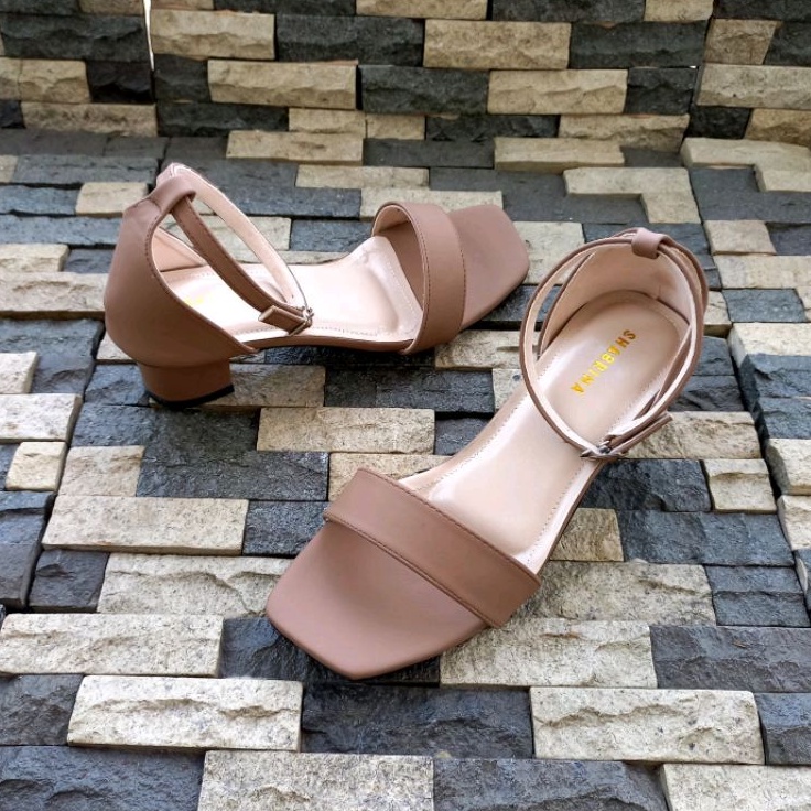 Shabrina Heels Olivia Dark Brown Sepatu Big Size Jumbo 41-45